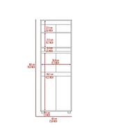 London Armoire, Two Shelves, Rod, Double Door Cabinet Armoire