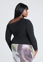 Eloquii Plus Size Shoulder-Twist Drape Top