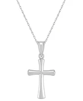 Macy's Polished Cross Pendant 18" Necklace in 14k White Gold