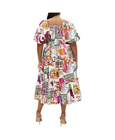 City Chic Plus Simona Print Dress