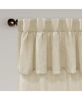 Awesome Home Sparkle Linen Back Tab with Attached Valance Pair, Natural