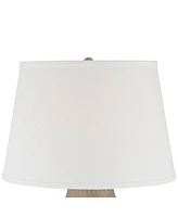 Barnes and Ivy Brighton 27 1/4" Tall Hammered Pot Farmhouse Rustic Modern Coastal Table Lamp Beige Finish Metal Single White Shade Living Room Bedroom