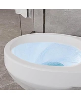 gaomon Two-Piece Elongated Toilet - 19" Bowl Height, Standard Seat Included,Top Double Button