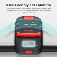 Sunny Health & Fitness Smart Manual Walking Treadmill, 300 Lb Weight Capacity, Non-Electric, Compact & Foldable, Digital Monitor, Bluetooth Connection