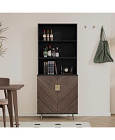 Slickblue Accent Storage Cabinet with Doors Versatile Bar and Buffet Cabinet for Living Room, Hallway, and Kitchen