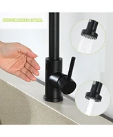 Flynama Single Hole Single-Handle Pull-Down Sprayer Kitchen Faucet with Touch Sensor in Matte Black