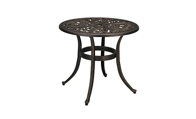 Slickblue 23.6-Inch Phoenix Round Garden Cast Aluminum Table - Bronze