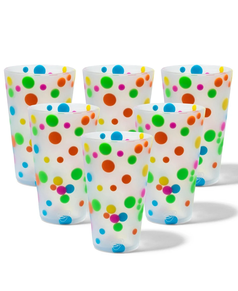 Silipint Pint Glasses: 6 pk - Polka Dots