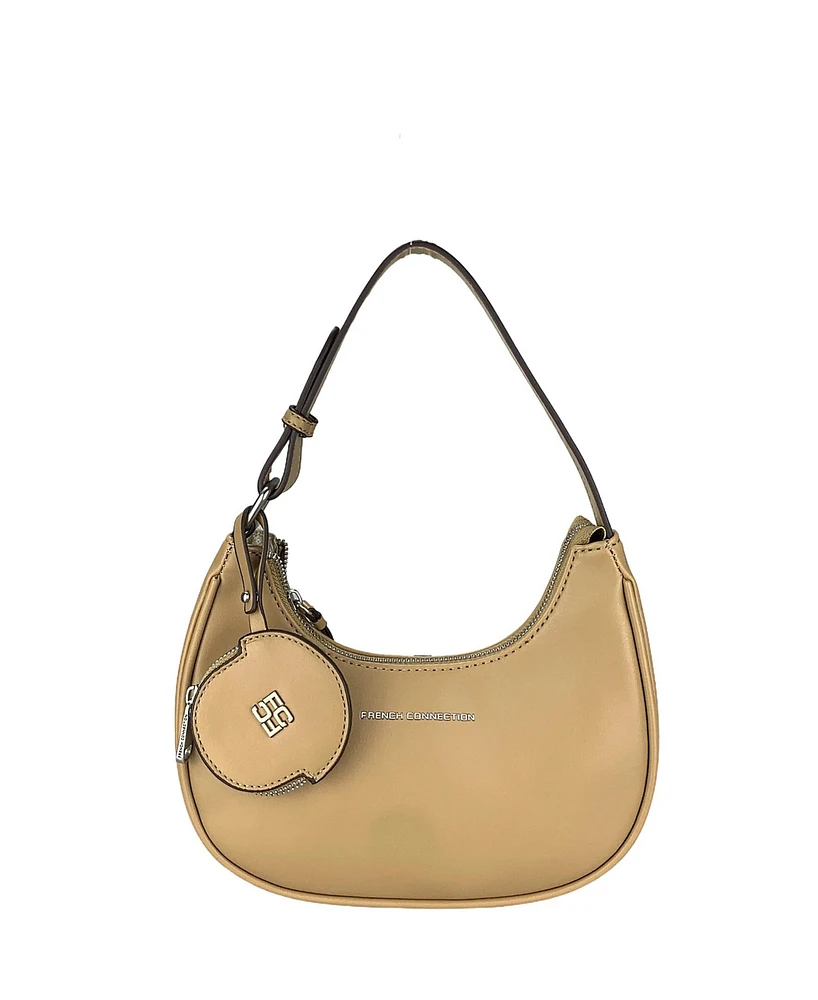 French Connection Sabrina Shoulder Bag And Accessory Pouch , Beige/Khaki