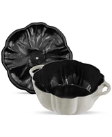 Staub Enameled Cast Iron 3.5 Qt. White Truffle Pumpkin Cocotte
