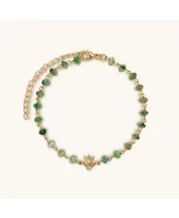 Karma and Luck Focused Serenity - Ombre Emerald Lotus Charm Bracelet