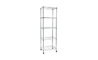 Slickblue 5-Tier Nsf Heavy Duty Adjustable Storage Metal Rack with Wheels & Shelf Liners