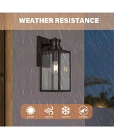 Flynama 1 oil rubbed bronze Non-Motion Sensor Outdoor Hardwired Wall Light Wall Light Does Not Include Bulb