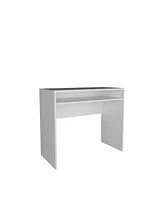 Depot E-Shop Craig Computer Desk with 1 Shelf, White