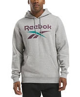 Reebok Men's Identity Classic-Fit Stacked Logo-Print Fleece Hoodie