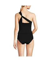 Lands' End Women's Shirred One Shoulder Tankini Swimsuit Top