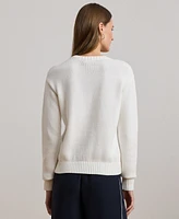 Lauren Ralph Lauren Petite Anchor-Logo Combed Cotton Sweater