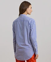 Lauren Ralph Petite Relaxed-Fit Striped Broadcloth Shirt