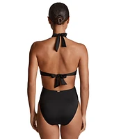 Lauren Ralph Women's Cutout Twist Halter Swimsuit