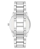 Steve Madden Women's Coin Edge Silver-Tone Alloy Metal Bracelet Watch, 36mm