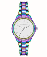 Steve Madden Women's Everyday Rainbow Alloy Metal Bracelet Watch, 30mm