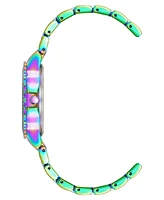 Steve Madden Women's Essential Black and Rainbow Alloy Metal Bracelet Watch, 33.5mm