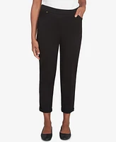 Alfred Dunner Women's Romancing the Stone Cuffed Ankle Ponte Pants