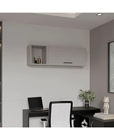 Depot E-Shop Rockwood Wall Shelf with 1 Door and 3 Shelves, Smokey Gray