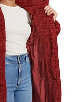 Levi's Women's Long Sherpa Snap-Closure Teddy Coat