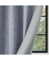 Awesome Home Linen Texture 100% Blackout Grommet Curtains Pair(2 Panels), Brick Red, 52"×84"