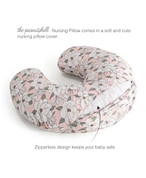 The Peanutshell Nursing Pillow for Breastfeeding, Breast Feeding Pillows for Babies, New Baby Essentials, Magnolia