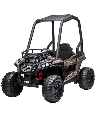 Aosom 12V Kids Utv with Music, Lights, MP3/Usb, Suspension,