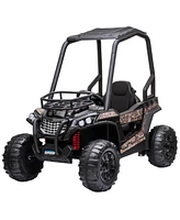 Aosom 12V Kids Utv with Music, Lights, MP3/Usb, Suspension, Pink