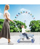 Costway 2-in-1 Kids Ride-on Push Car with Led Lighted Wheels Removable & Adjustable Handle