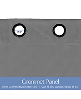 Awesome Home Soft Cotton Feel Twill Polyester 100% Blackout Grommet Pair (2 panels), River Blue