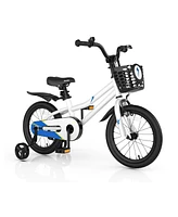 Hongge 16 Inch Kids Bike with Removable Training Wheels-White