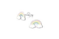 Lily Nily Girls Rainbow Stud Earrings in Sterling Silver