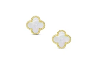 Lily Nily Girls Mother of Pearl Clover Stud Earrings