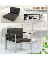 Sugift Contemporary Sofa Chair with Wpc Armrests and Back Cushions