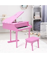 Hongge Musical Instrument Toy 30-Key Children Mini Grand Piano with Bench