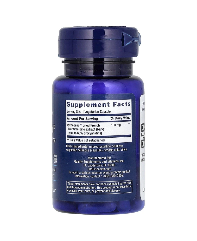 Life Extension Pycnogenol French Maritime Pine Bark Extract 100 mg