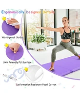 Hongge 6 x 2 Ft Tri-Fold Gym Mat with Handles and Removable Zippered Cover