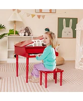 Hongge 30-Key Wood Toy Kids Grand Piano with Bench and Music Rack