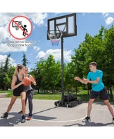 Hongge 4.25-10 Feet Adjustable Basketball Hoop System with 44 Inch Backboard-b