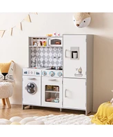 Hongge Pretend Play Kitchen for Kids Aged 3+ with Real Sounds and Lights