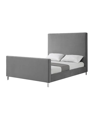 Inspired Home Stefania Velvet Platform Bed Queen