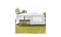 Slickblue Six-Sided Waterproof Tent with Two Doors and Spiral Tubes, Ideal for Outdoor Use in White