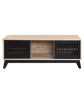 Streamdale Furniture Gamaliel Tv Stand in Oak & Espresso Finish