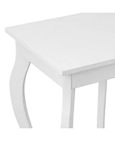 Gymax Set of 2 Accent Side Table Sofa End Table Night stand Coffee Table w/ Shelf White