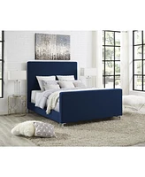 Inspired Home Stefania Linen Upholstered Platform Bed King